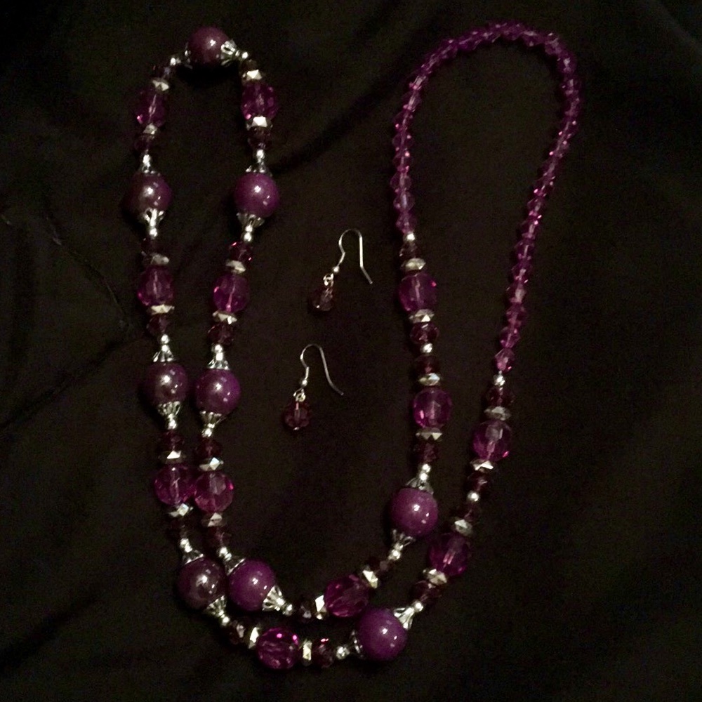 Purple Necklace/Earrings Set